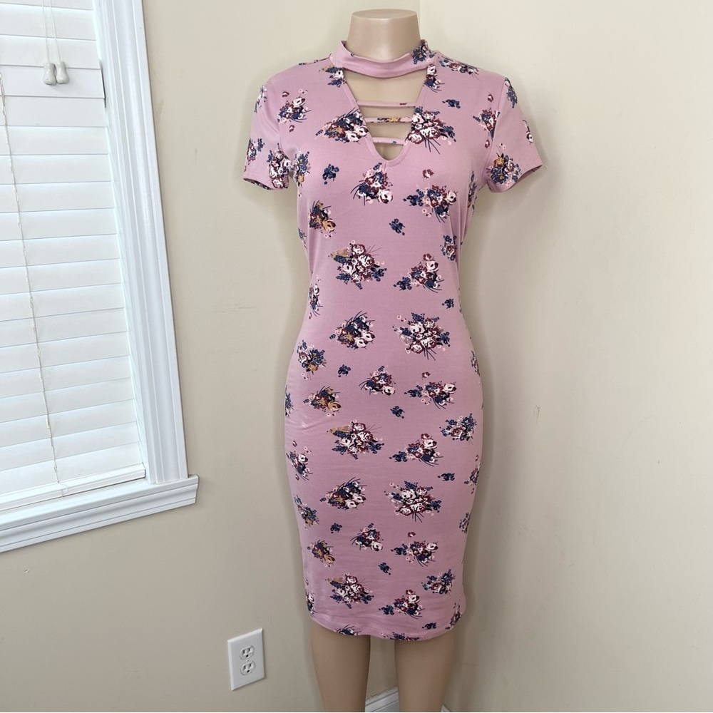 ALMOST FAMOUS Pink Floral Bodycon Dress